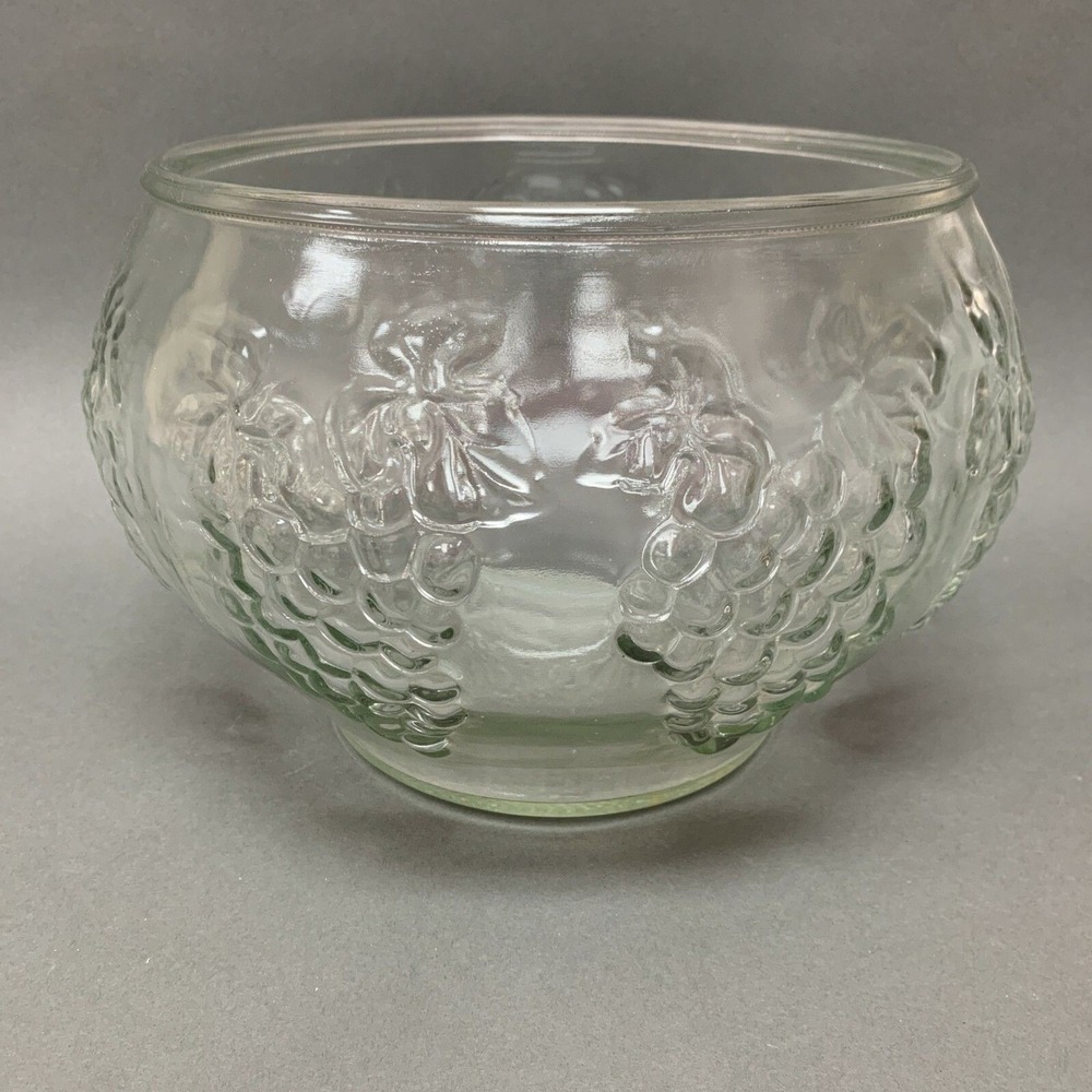 Celebration by Indiana Punch Bowl Clear Glass Grapes 7 3/4" High